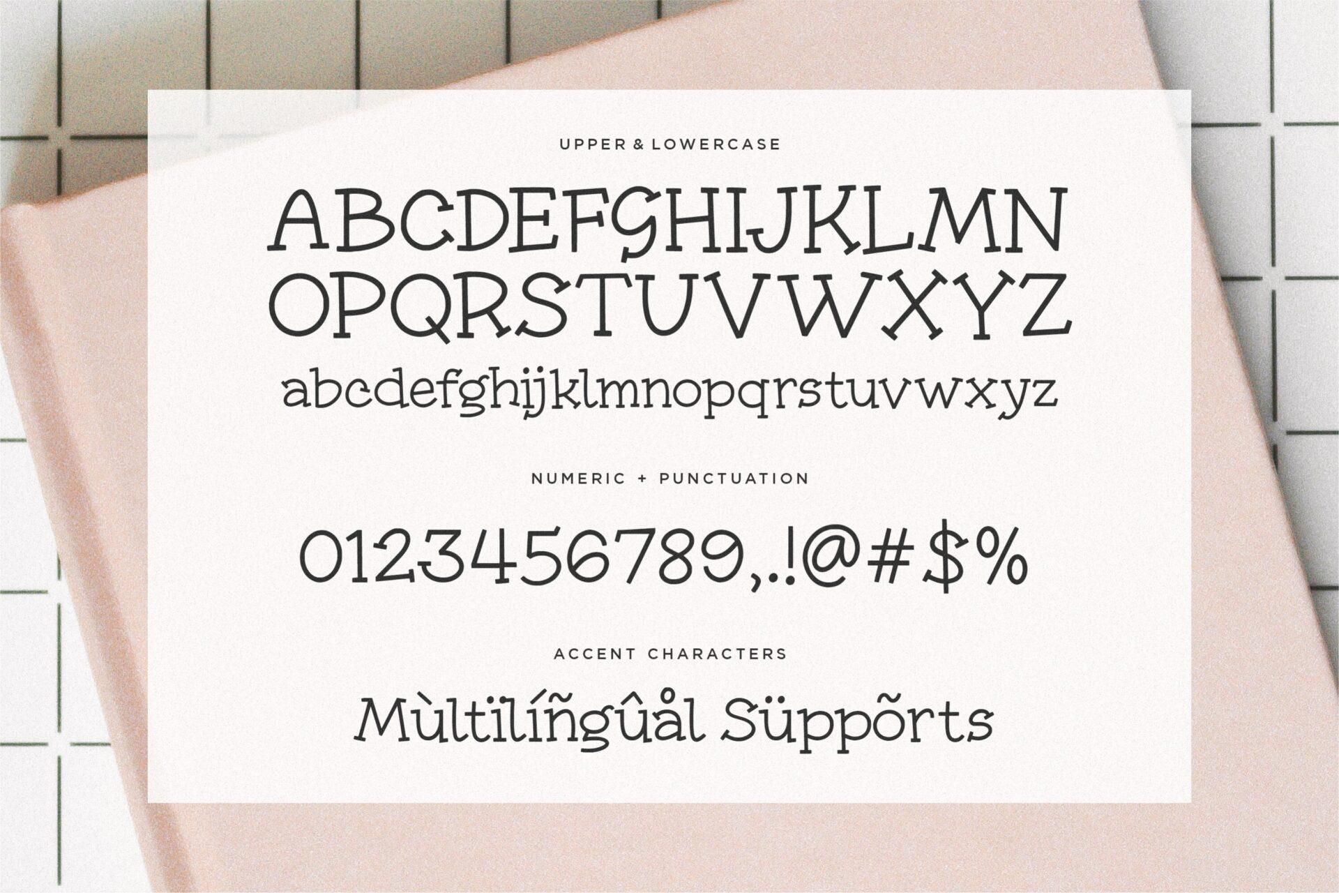 Classic Notes Font by Balpirick alphabet with uppercase, lowercase, numbers and accented characters