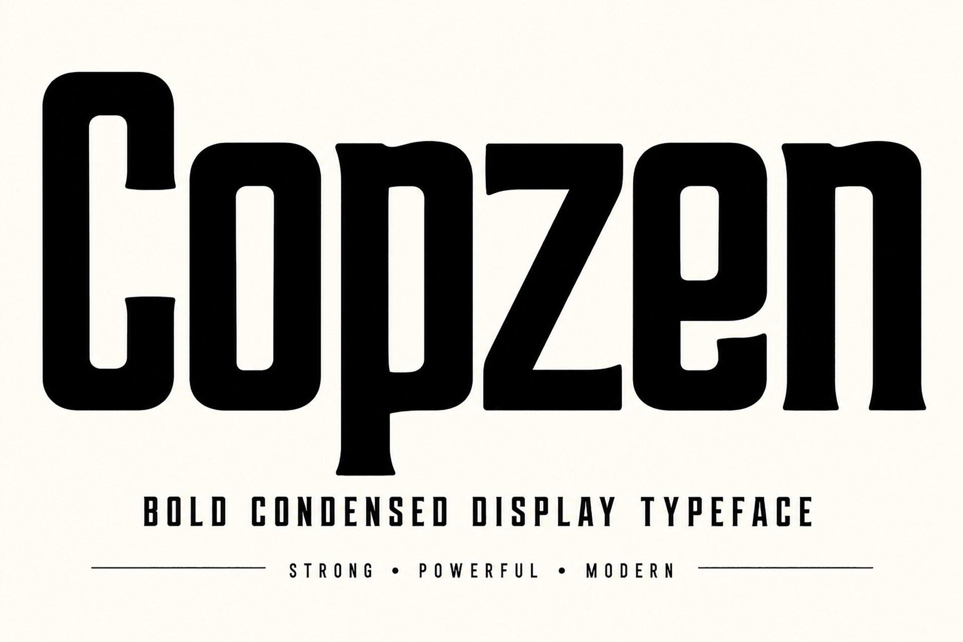 Copzen Font by Bundle, heavy condensed headline