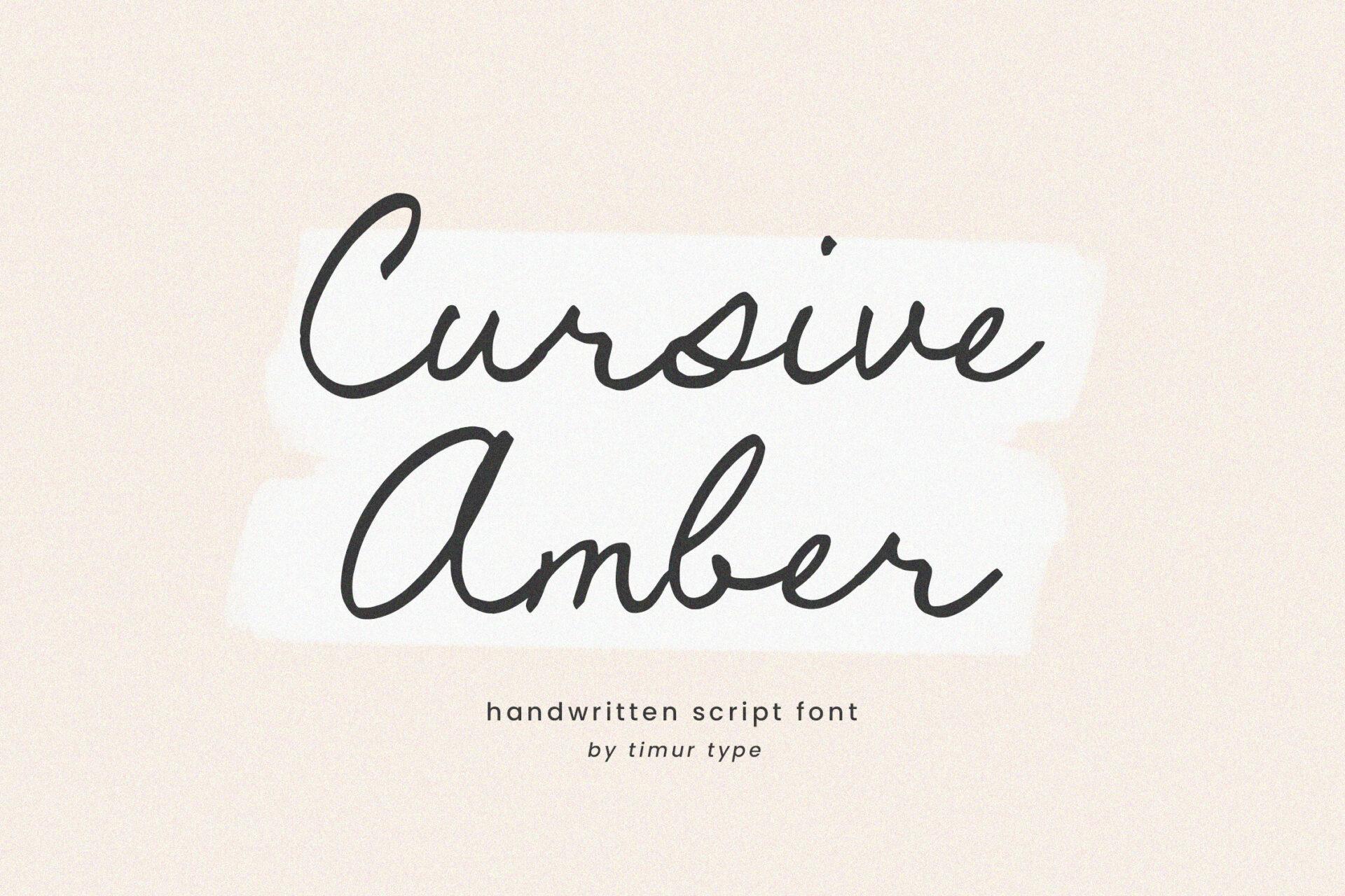 Cursive Amber Font cursive script preview