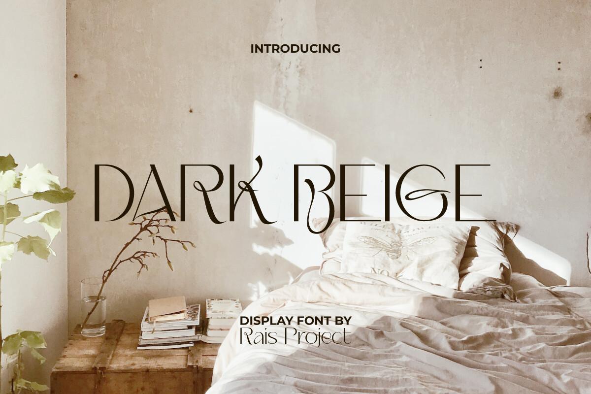 Dark Beige Font by RaisProject, thin display caps with open K and B