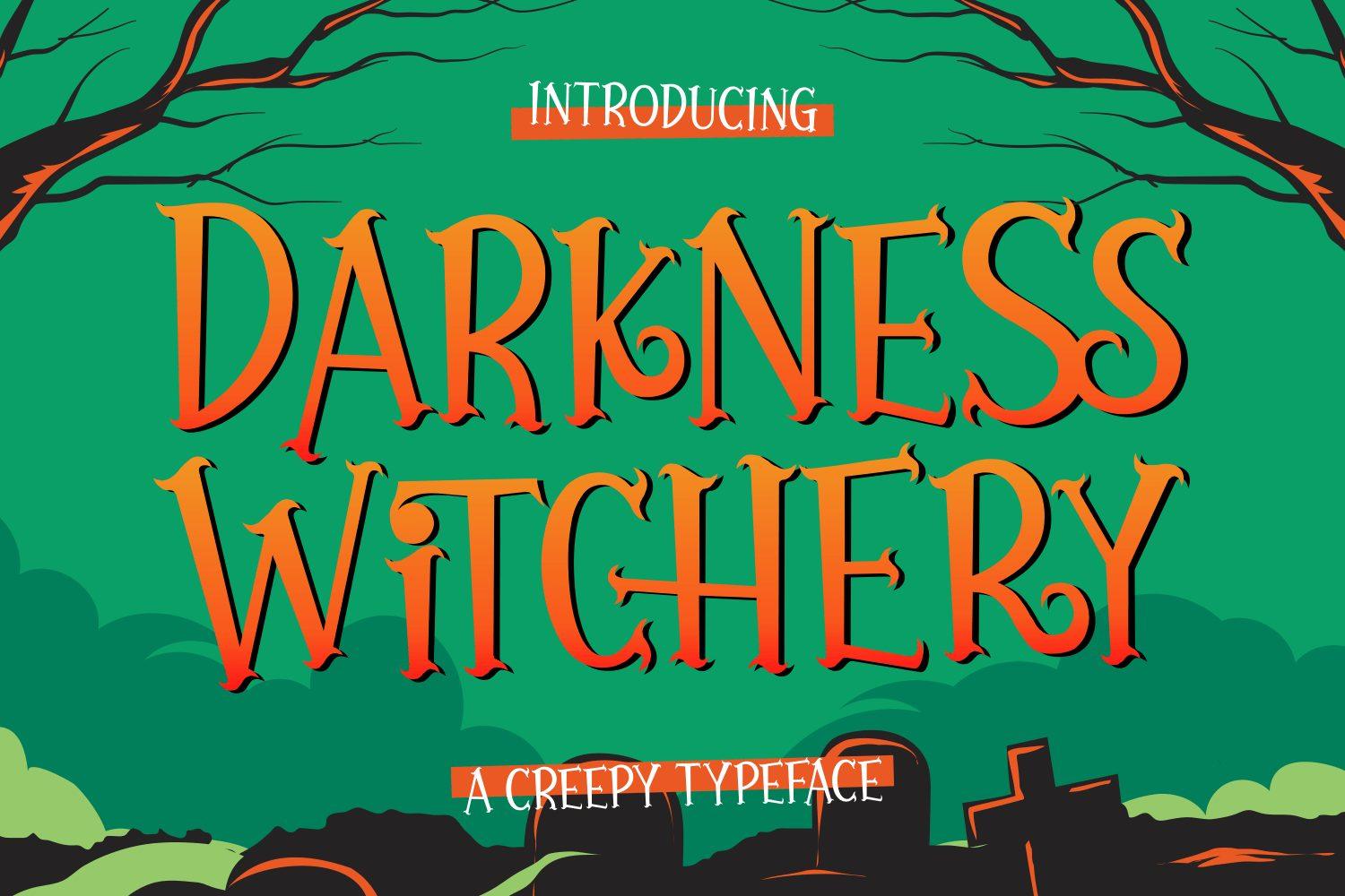 Darkness Witchery Font by Dani (7NTypes), preview of the typeface