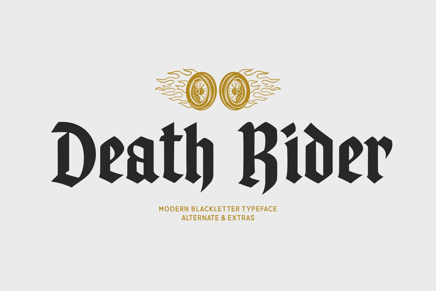 Death Rider Font by Creative Fabrica Fonts, gothic font preview