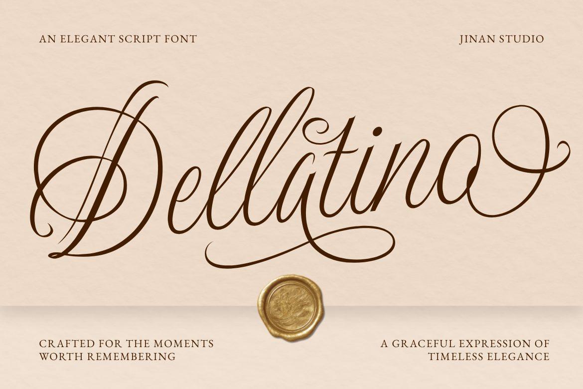 Dellatino Font cursive script preview
