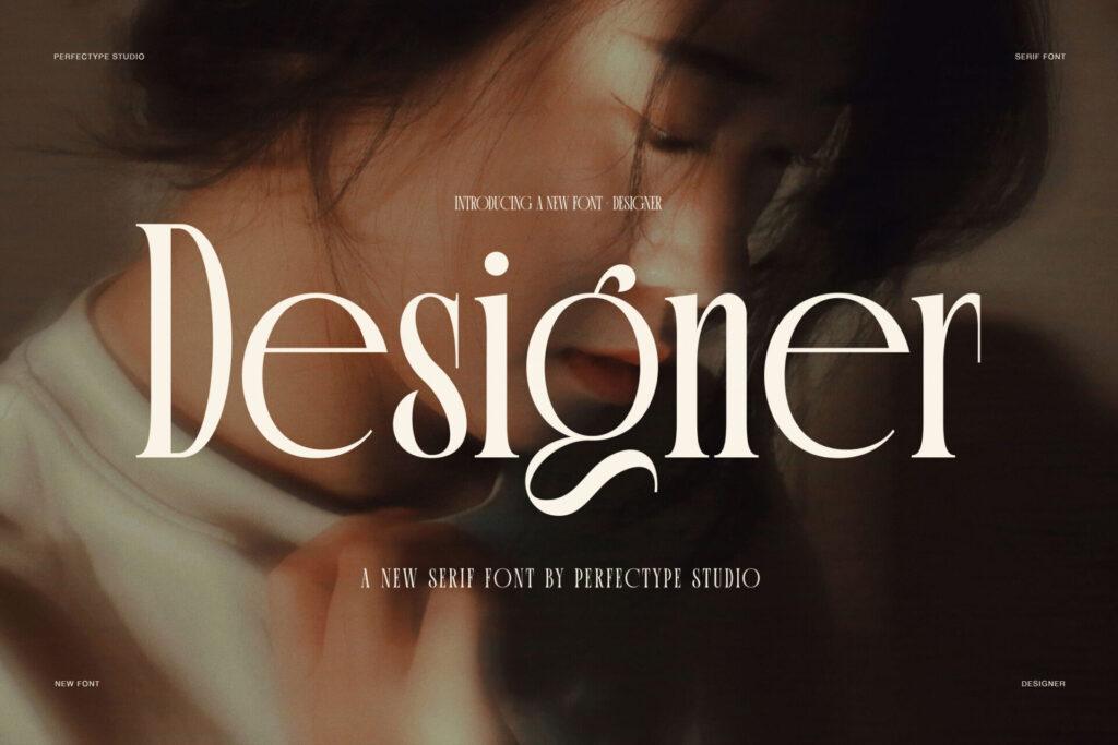 Designer Font by Perfectype, preview of the typeface