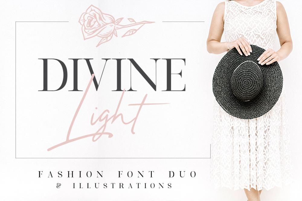 Divine Light Duo Font by BlackCatsMedia, preview of the typeface