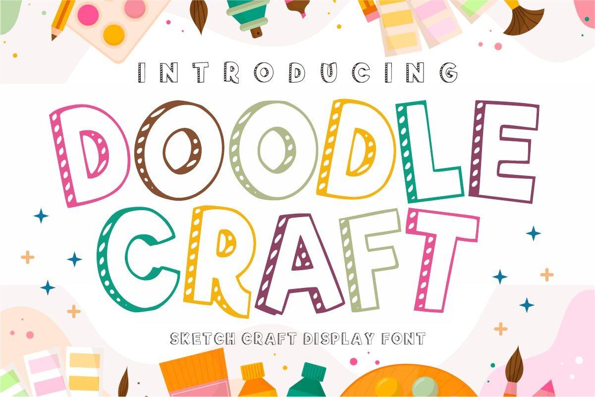 Doodle Craft Font by fana studio, preview of the typeface