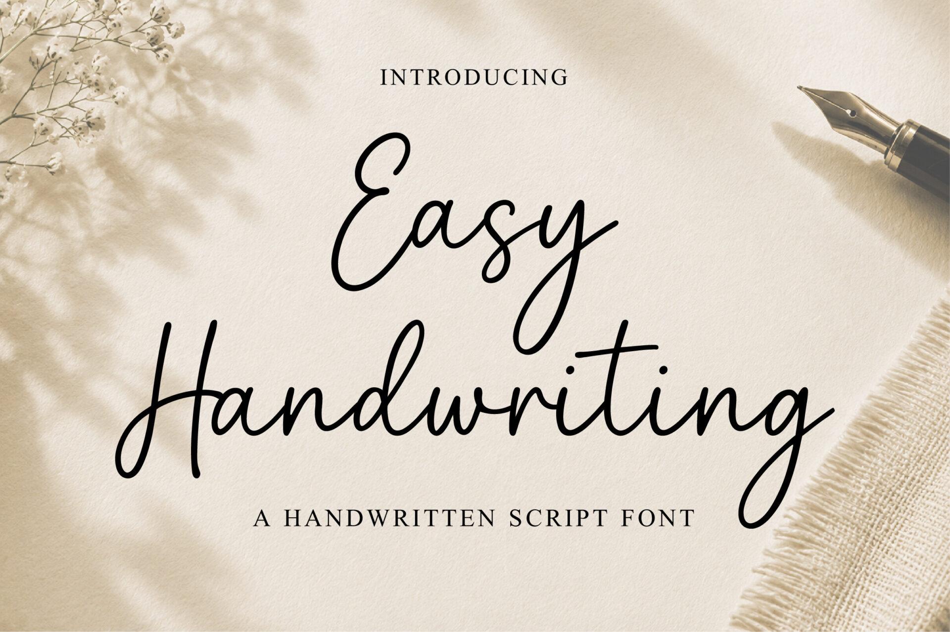 Easy Handwriting Font cursive script preview