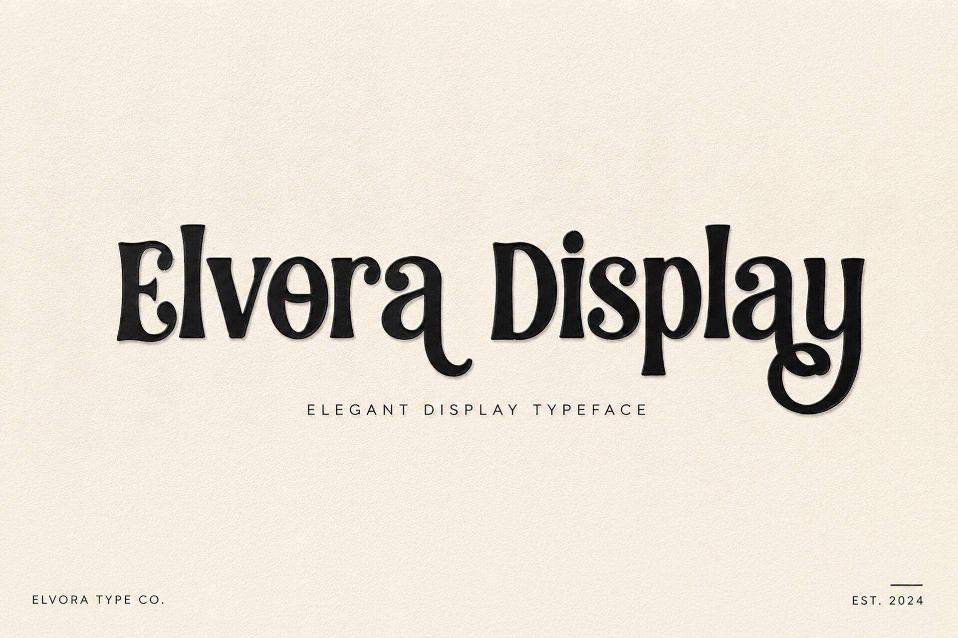 Elvora Font by BILLI, soft curly display serif font preview