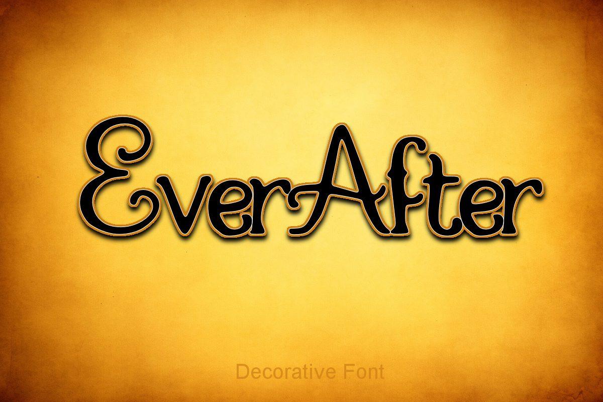 Ever After Font by TCSP Designs, bold fairytale script font preview