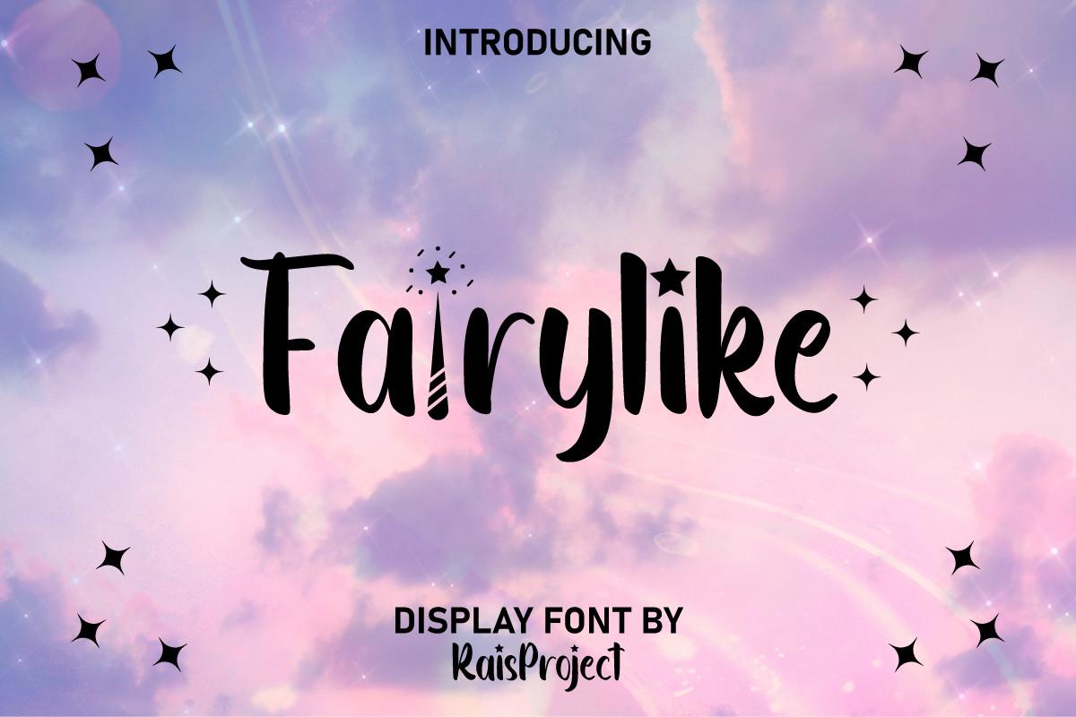 Fairylike Font by RaisProject, light magical handwritten script font preview