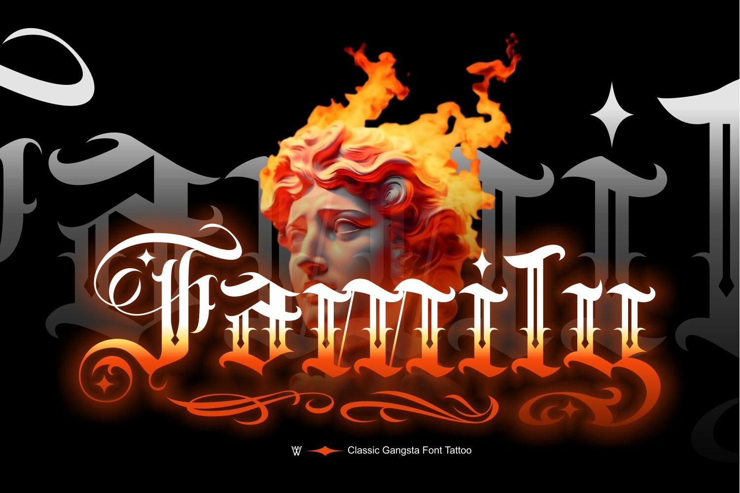 Family Font by Whymore, number tattoo font preview