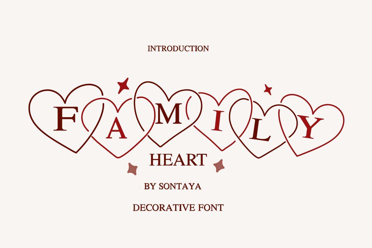 Family Heart Font decorative heart letters preview