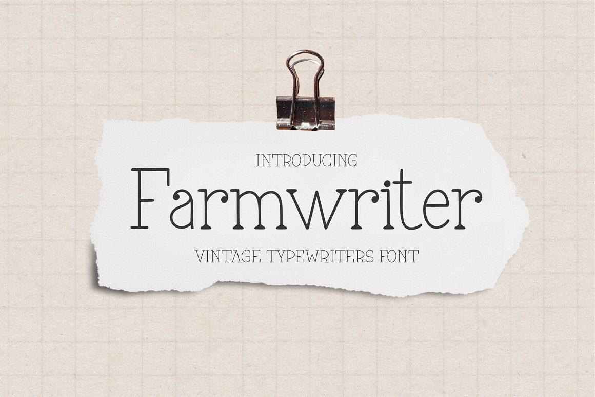 Farmwriter Font by qwrtypefoundry, typewriter font preview