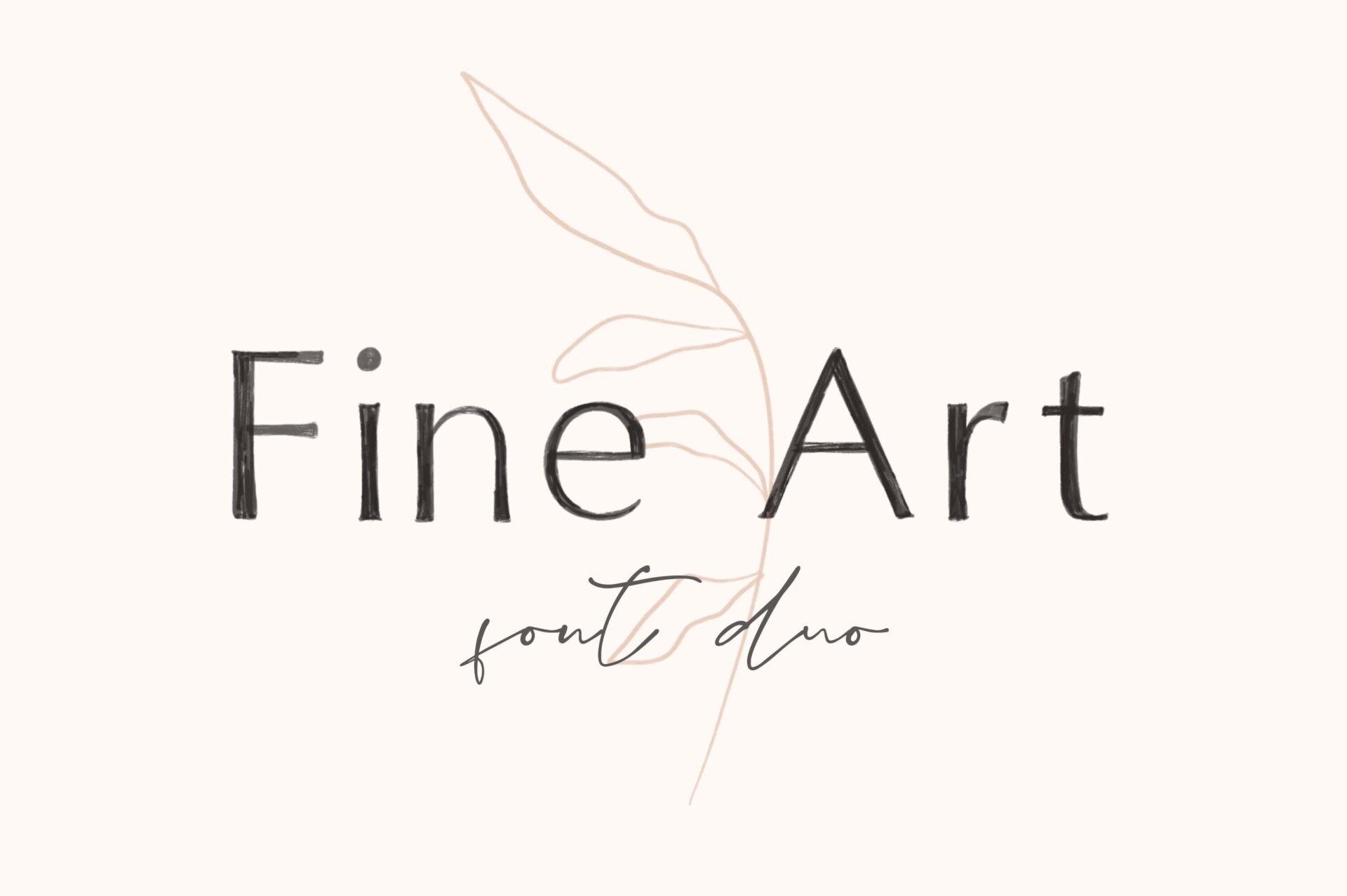 Fine Art Duo Font by elvinova, thin sans and small script on a light background