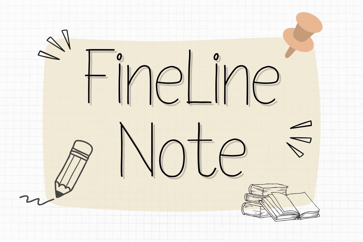 Fineline Note Font by chiraa.design, number tattoo font preview
