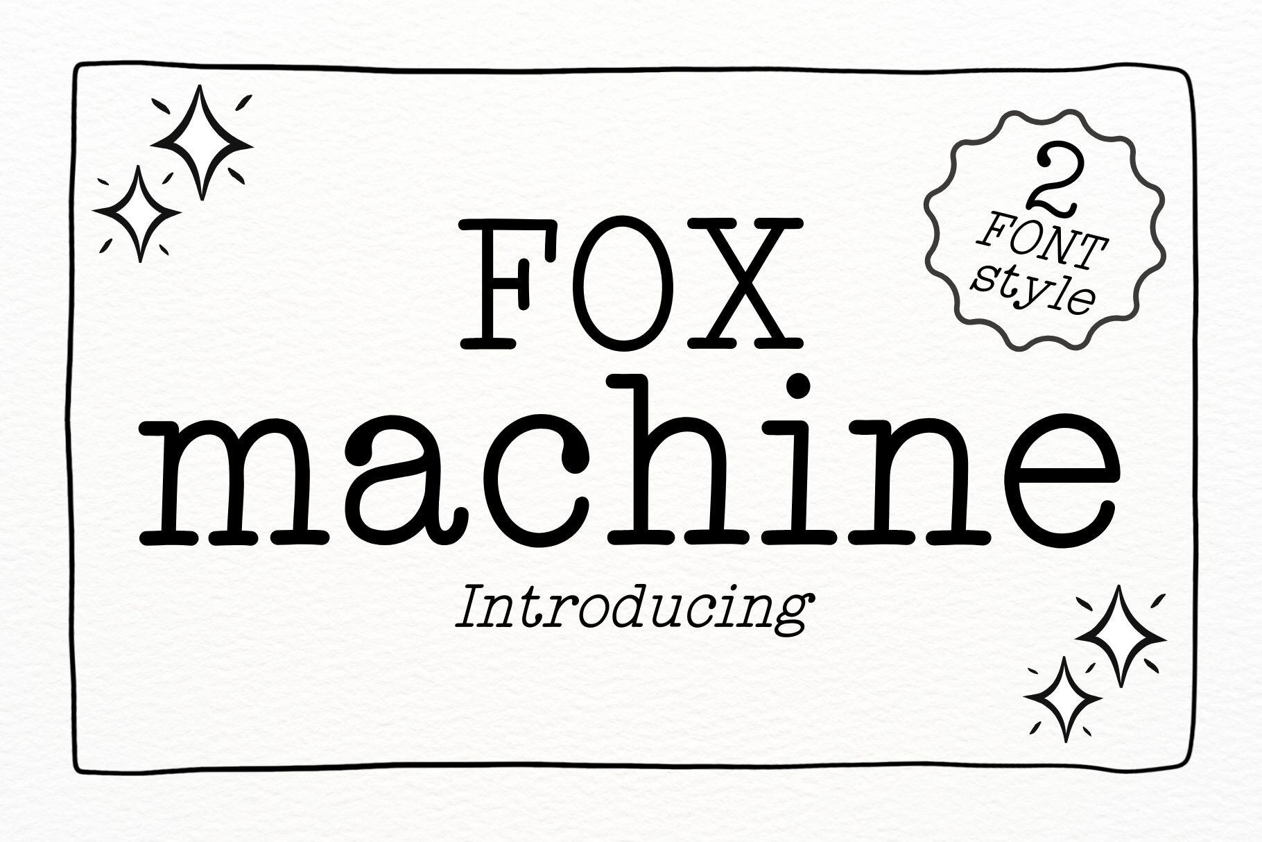 Fox Machine Font by Fox7, typewriter font preview