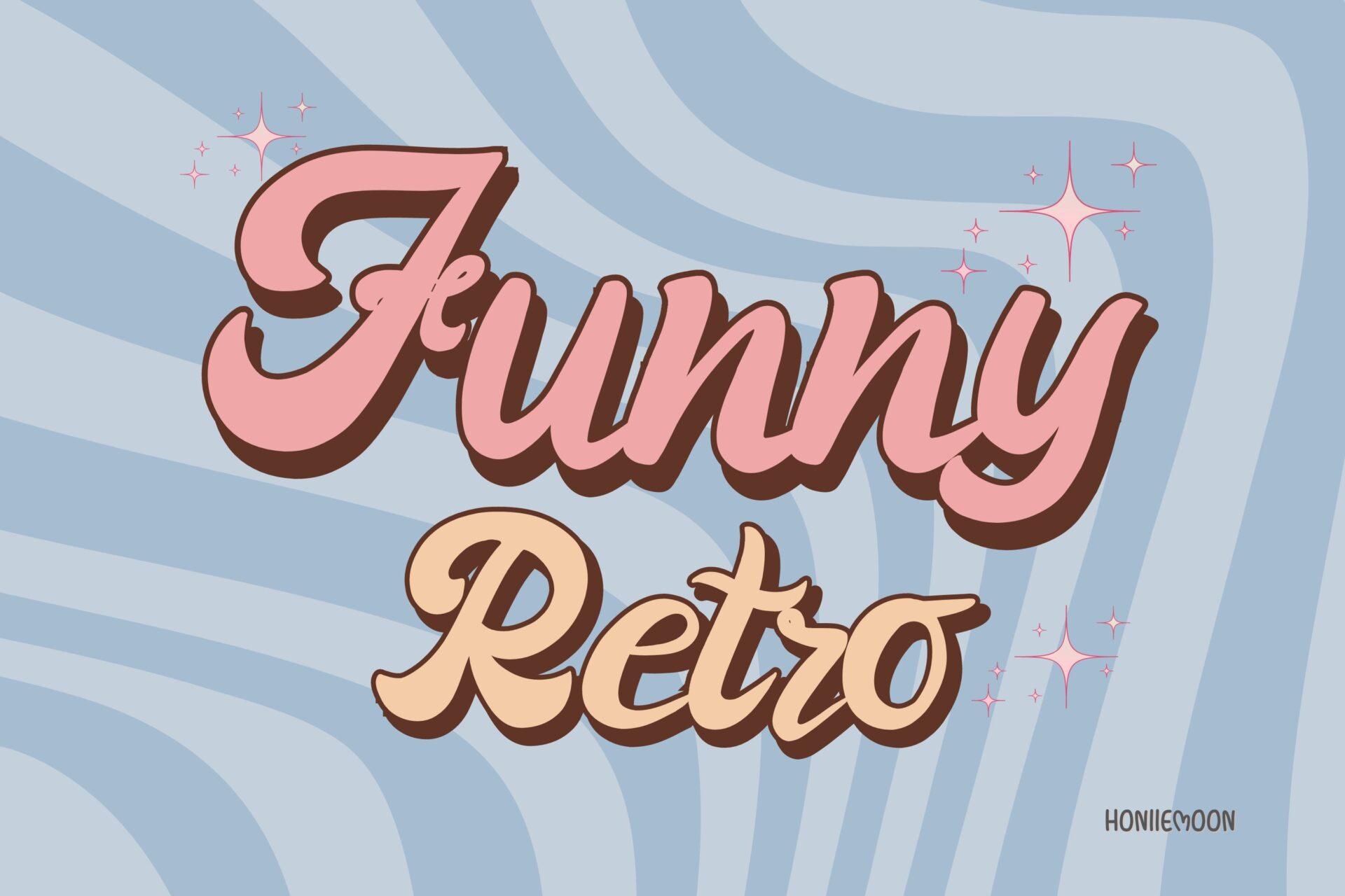 Funny Retro Font by Honiiemoon, preview of the typeface