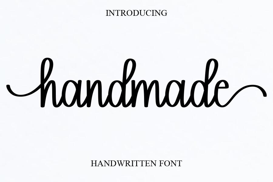 Handmade Font by salma studio, bold connected lowercase script with long entry and exit swashes