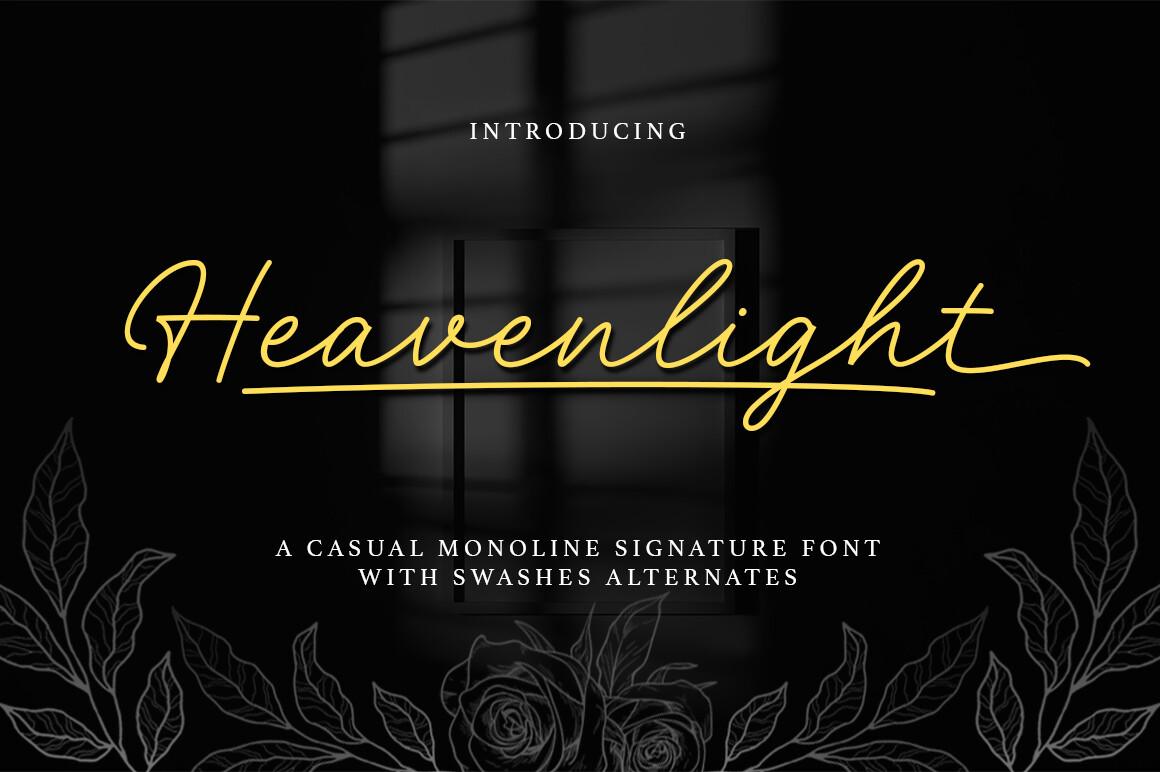 Heavenlight Font by fargunstudio, tattoo font for women preview