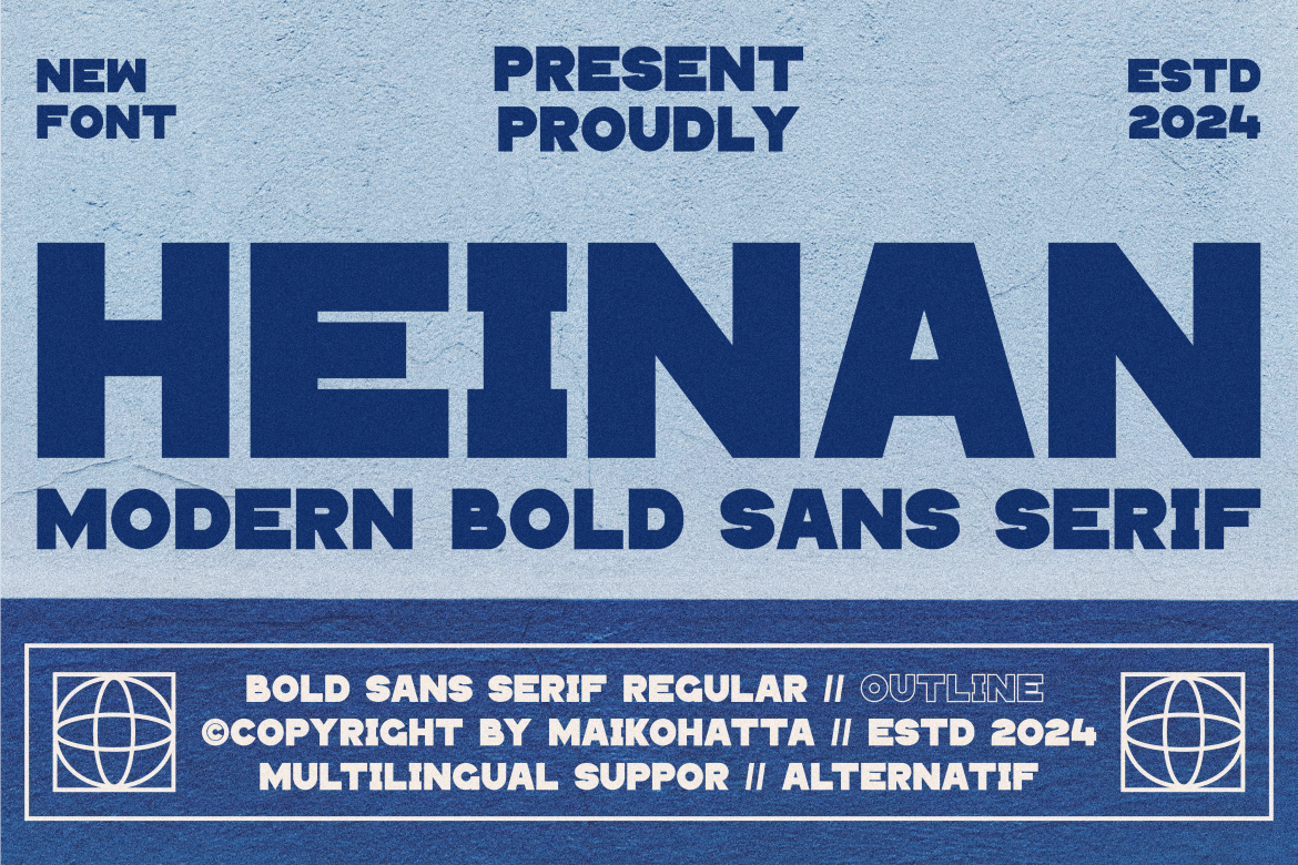 Heinan Font by maikofarazhatta, preview of the typeface