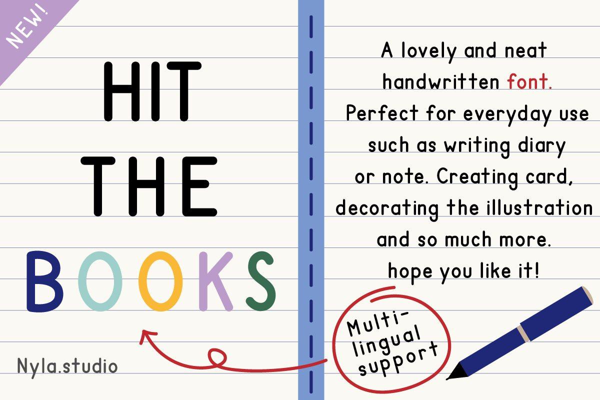Hit the Books Font by Nyla.studio preview