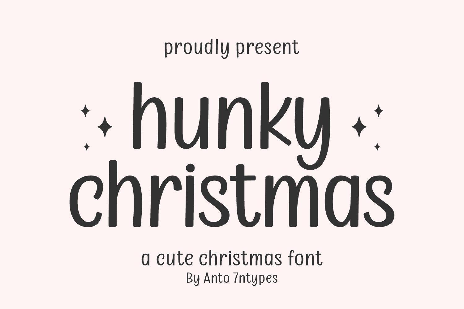 Hunky Christmas Font by Anto (7NTypes), soft rounded lowercase handwriting in dark grey