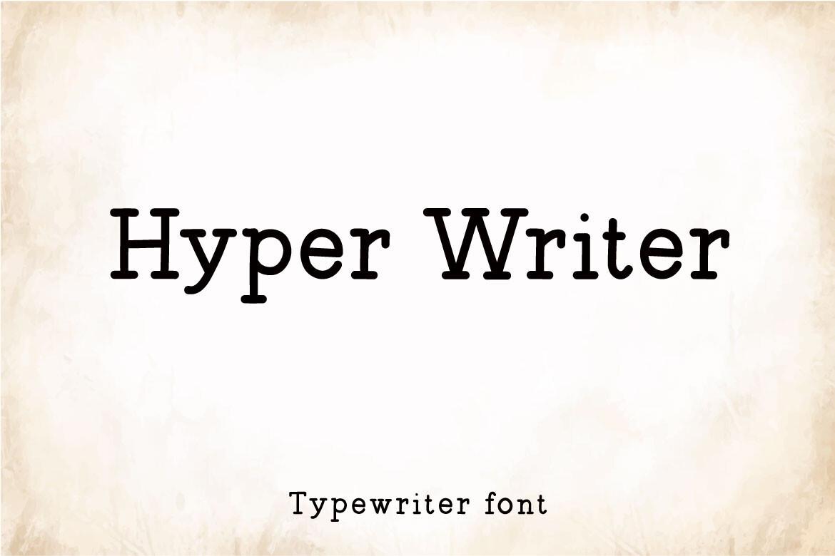 Hyper Writer Font by Mightyfire, typewriter font preview