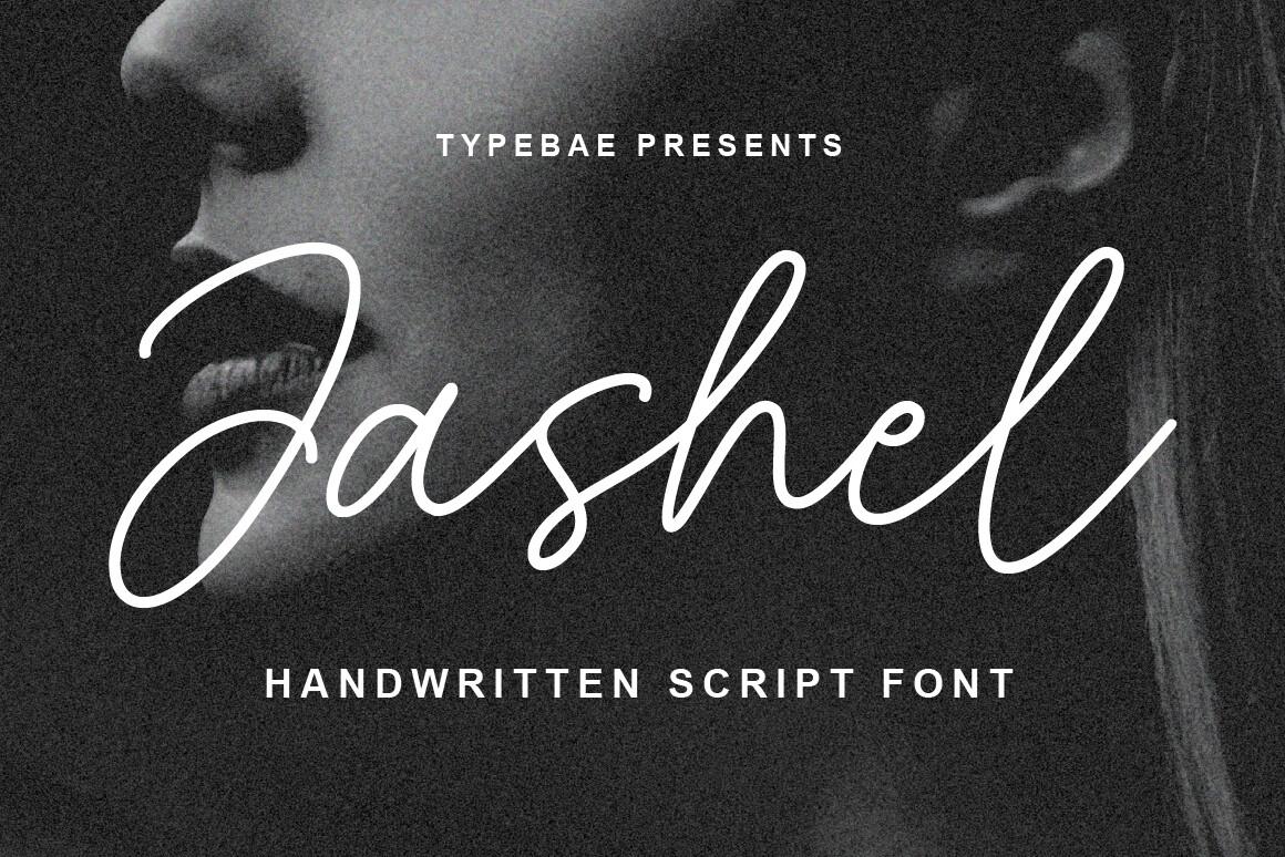 Jashel Font by Typebae, handwritten signature script with a large looping J