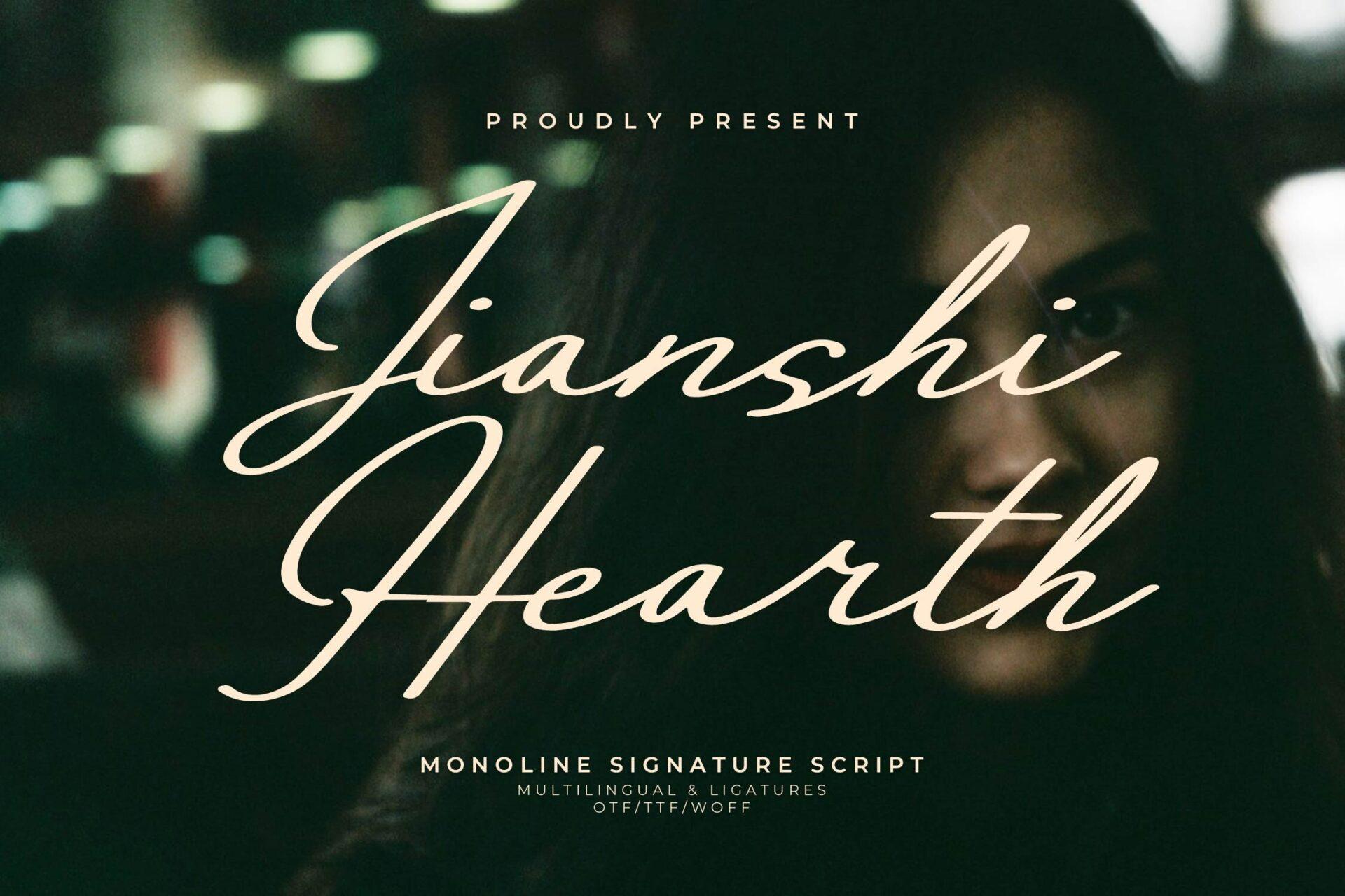 Jianshi Hearth Font by Gracetypestudio, tattoo font for women preview