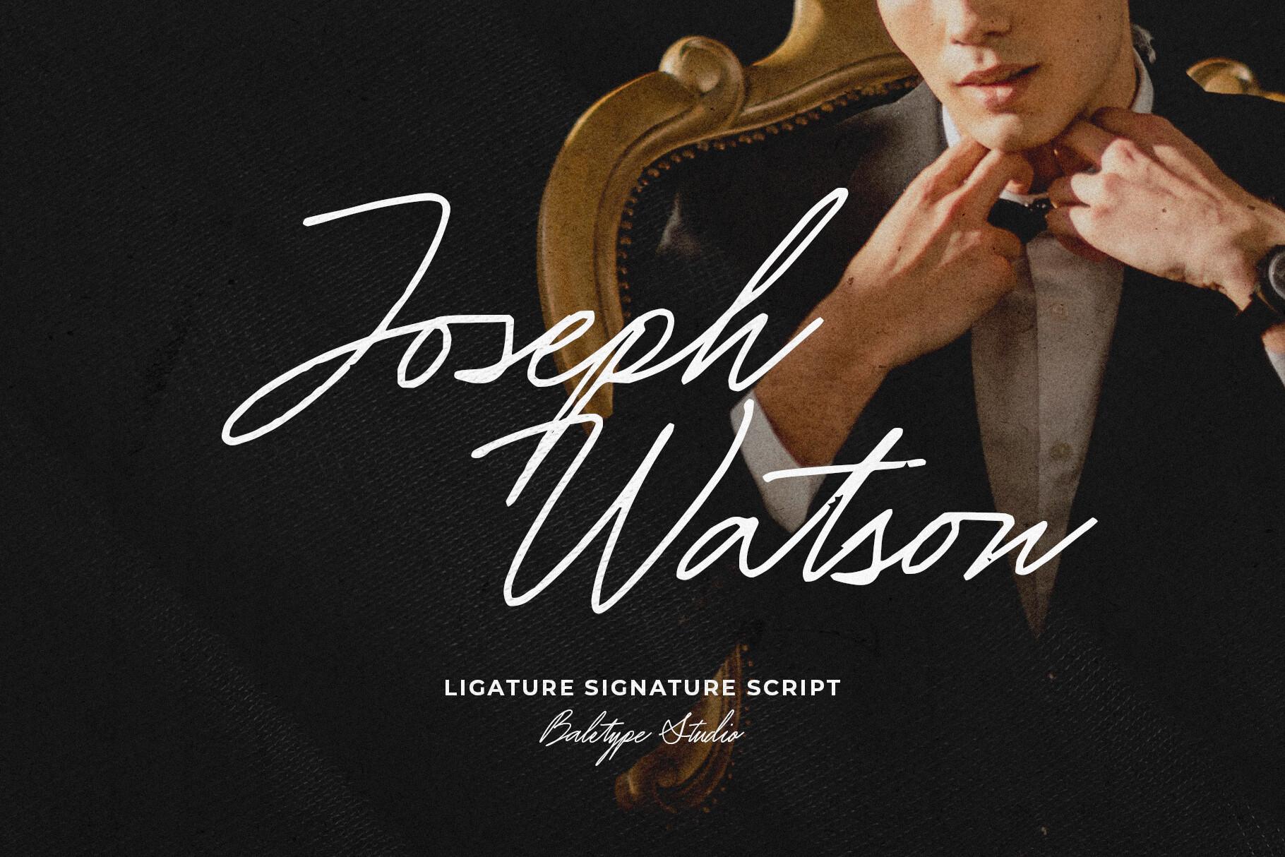Joseph Watson Font cursive script preview