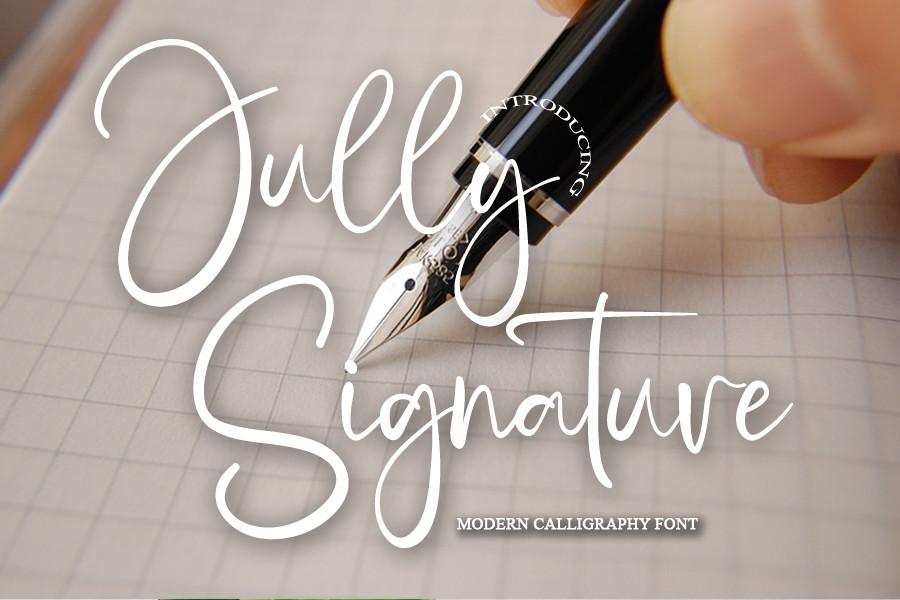 Jully Signature Font by ABBAsalam, tattoo font for women preview