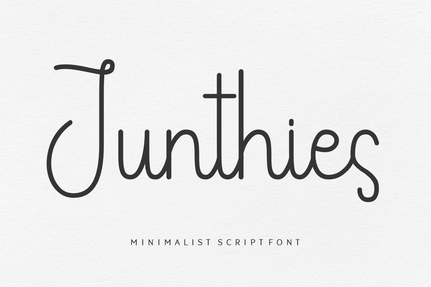 Junthies Font by Creative Fabrica Fonts, tall upright minimalist script font preview