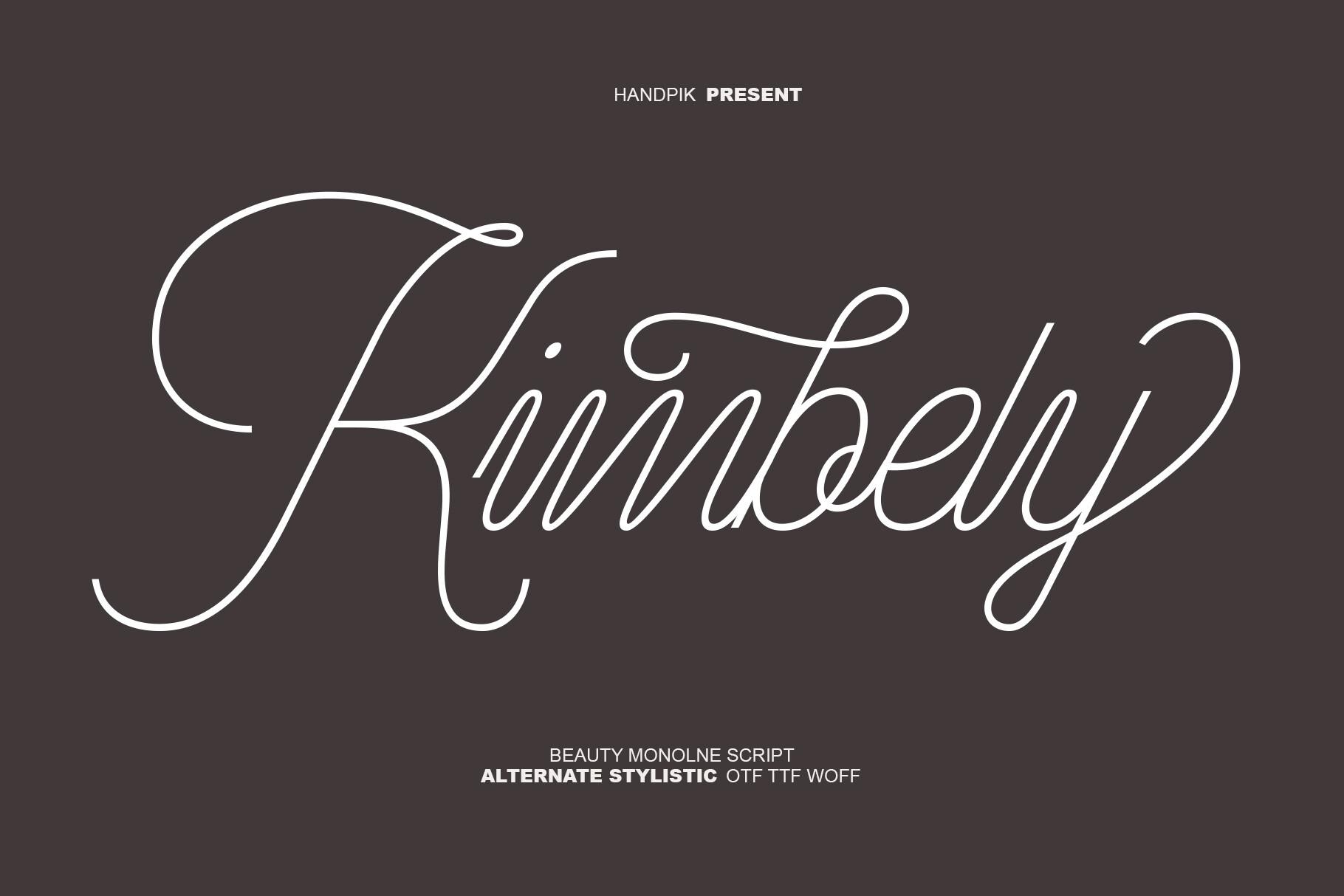 Kimbely Font by INKSUN™, tattoo name font preview