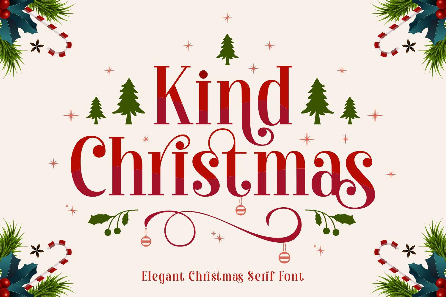Kind Christmas Font by Anto (7NTypes), elegant high-contrast serif with curled K and swash