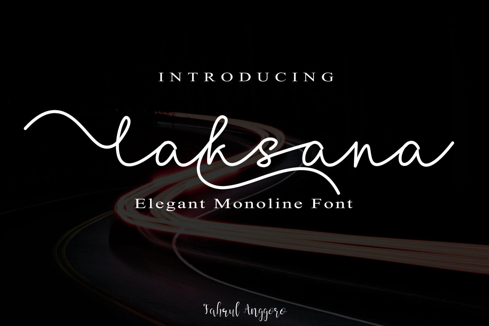 Laksana Font by Fahrul Anggoro, tattoo font for women preview