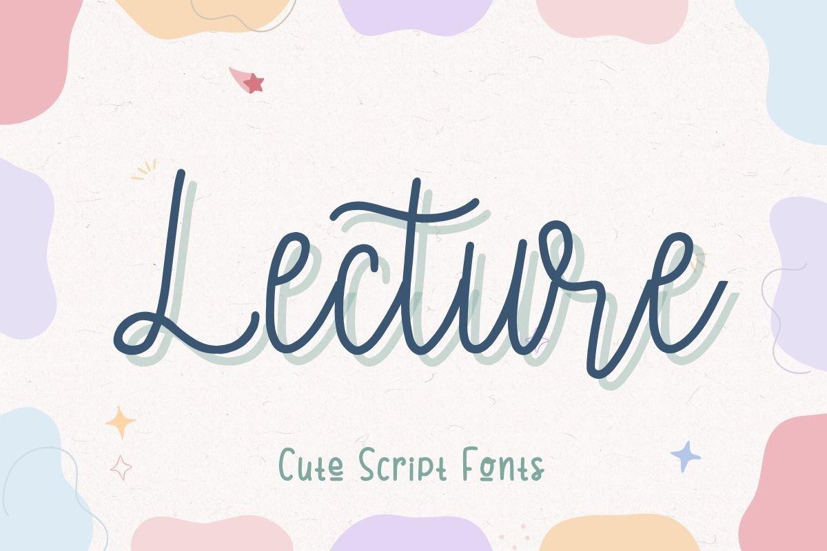Lecture Font cursive script preview