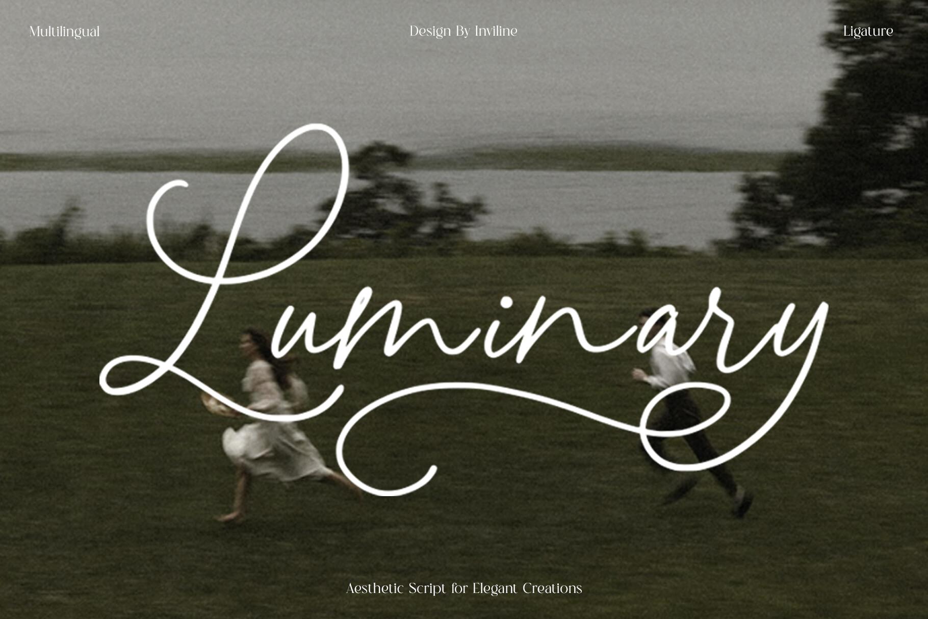 Luminary Font by Inviline, monoline script with oversized loops font preview
