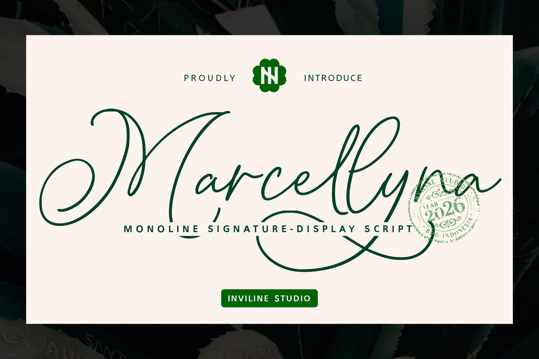 Marcellyna Font by Inviline, tattoo font for women preview