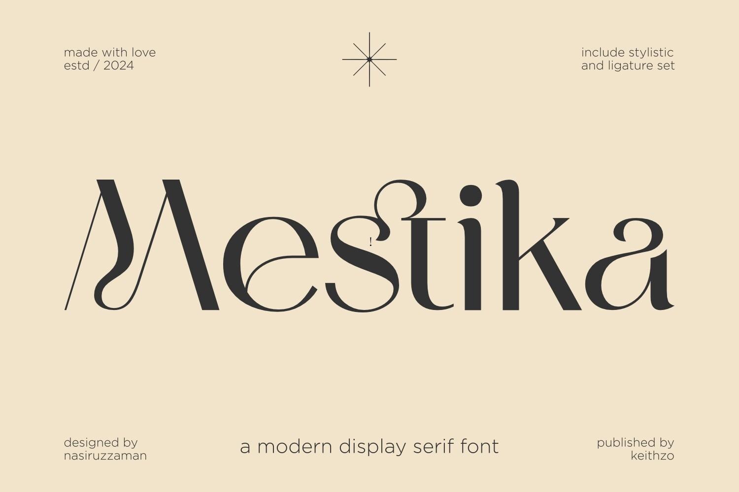 Mestika Font by Keithzo (7NTypes), modern hairline display serif