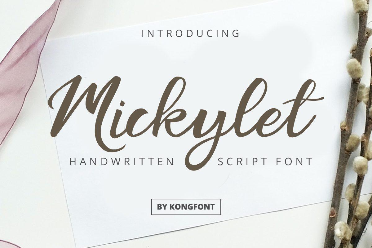 Mickylet Font cursive script preview