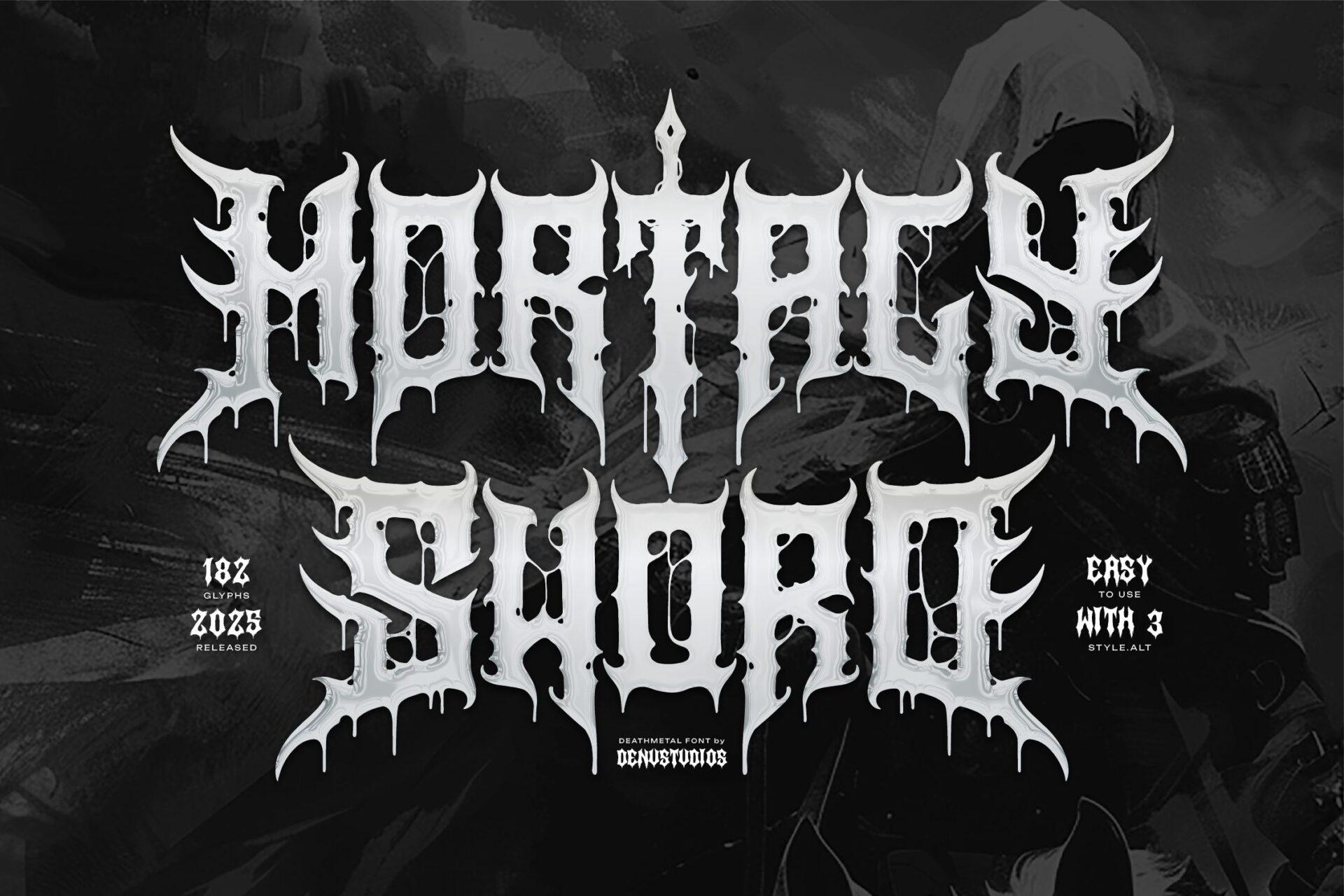 Mortaly Sword Font by Denustudios, gothic font preview