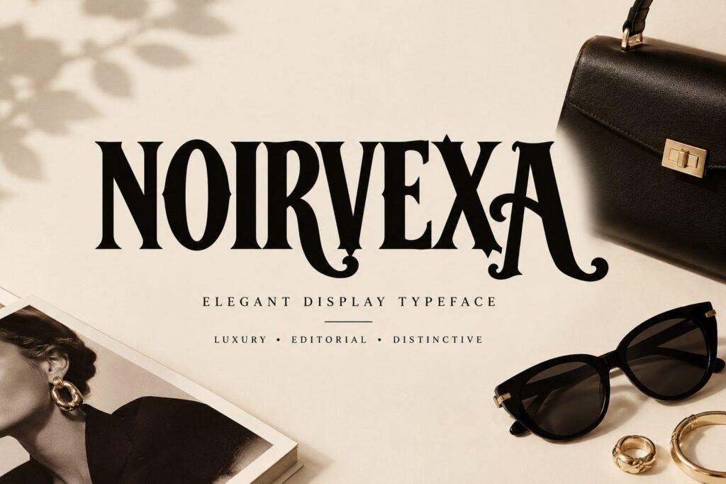 Noirvexa Font by Colourful, preview of the typeface