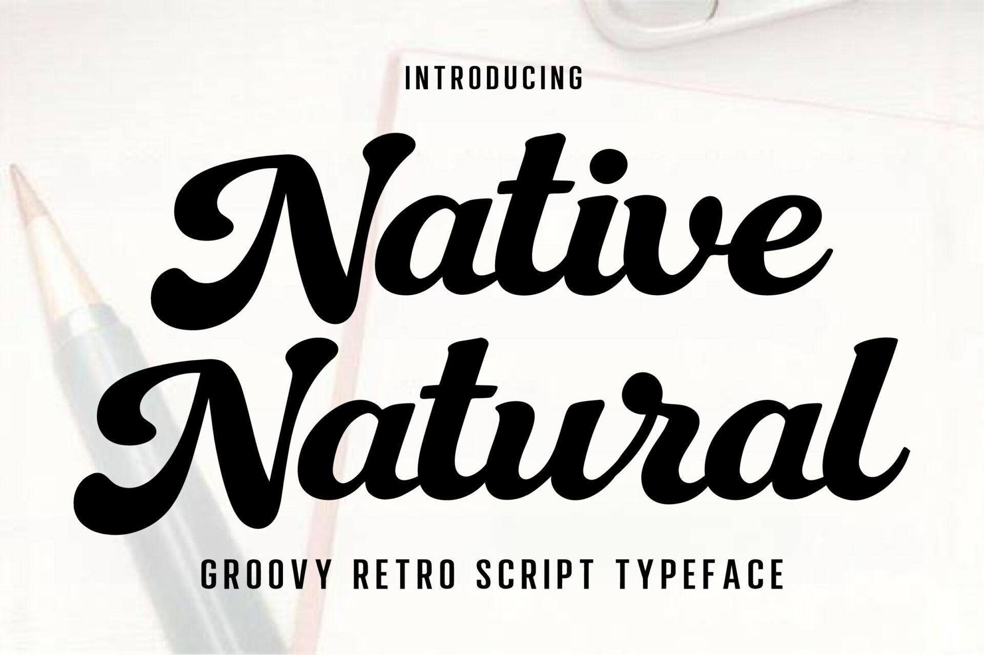 Native Natural Font cursive script preview