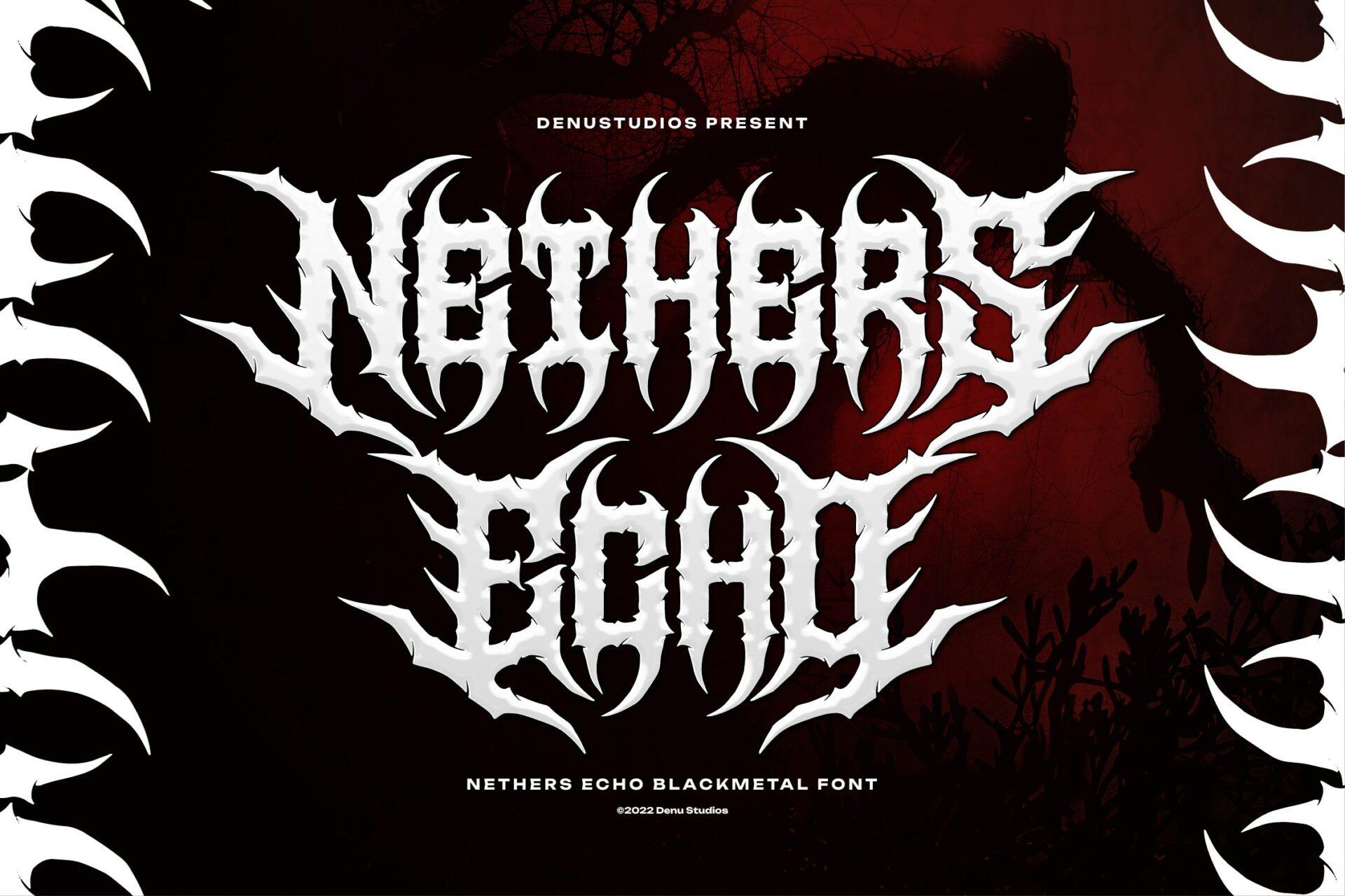Nethers Echo Font by Denustudios, gothic font preview