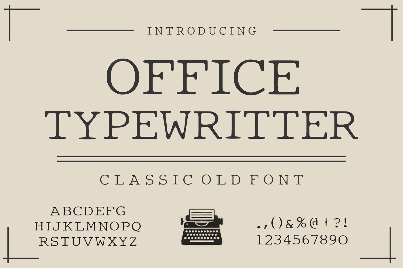 Office Typewritter Font by mardanimirza12, typewriter font preview