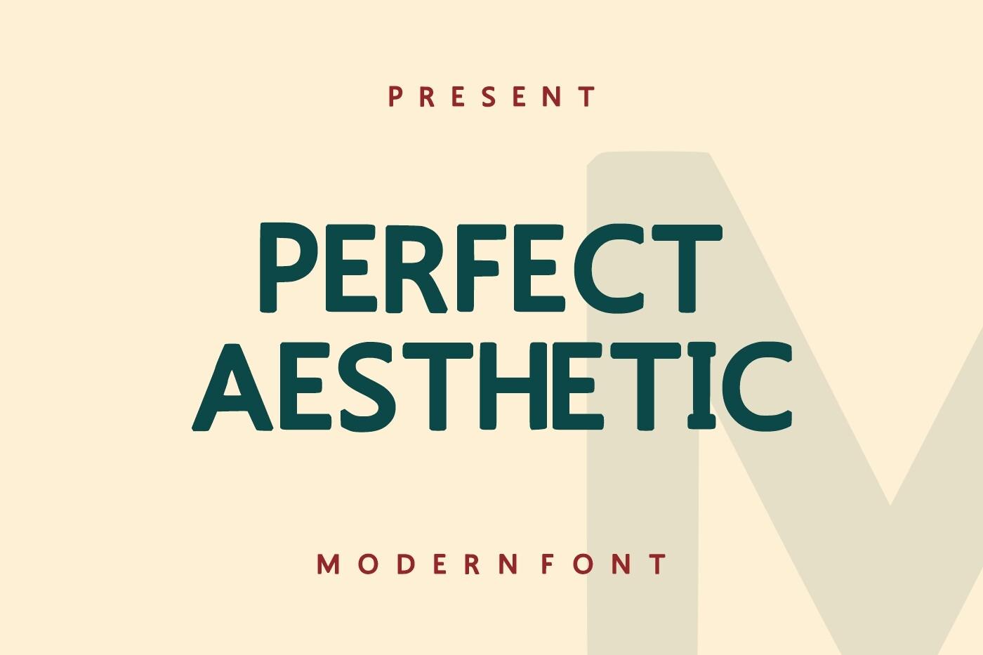 Perfect Aesthetic Font by Infinity art Studio, bold condensed sans serif in green