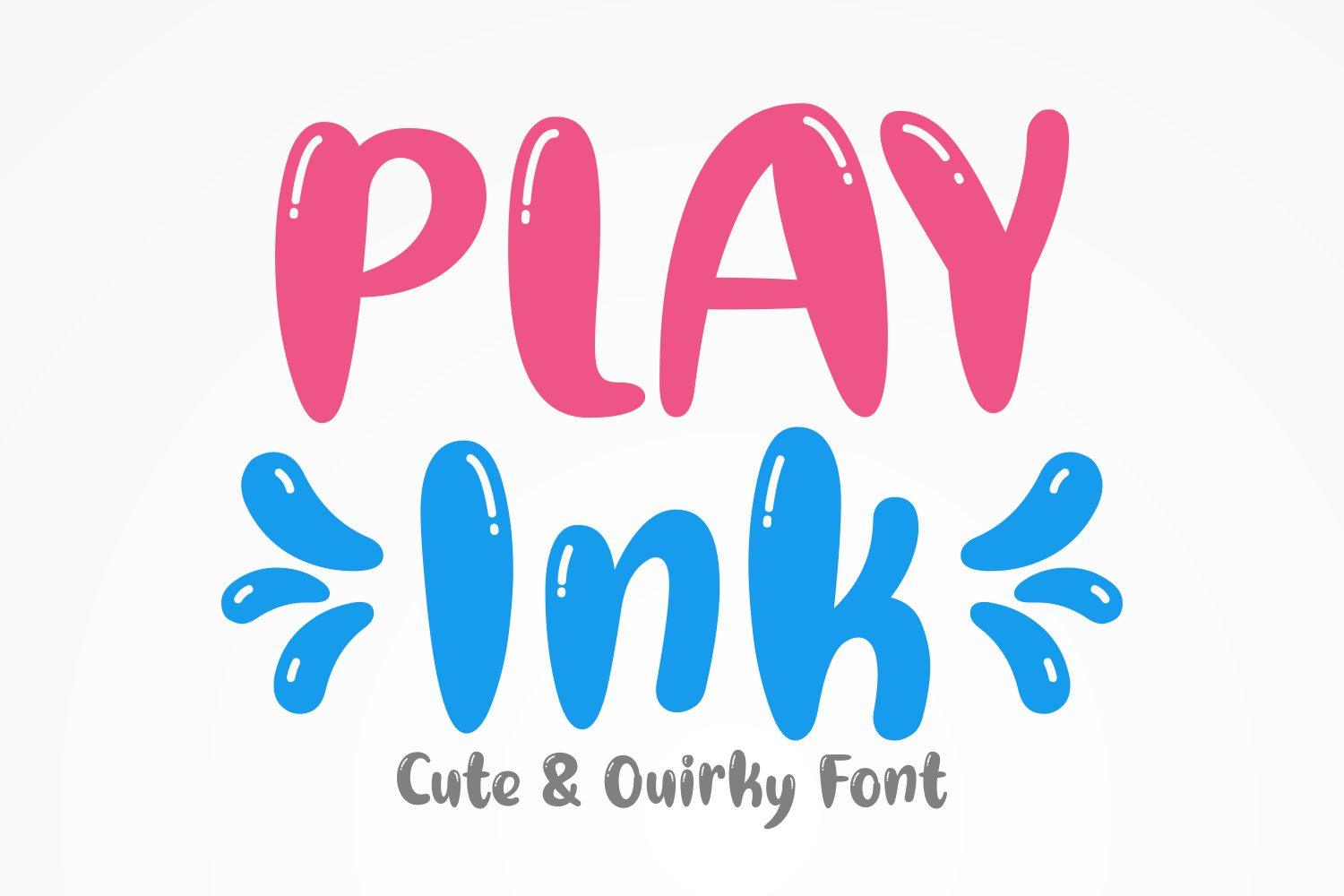 Play Ink Font by Creative Fabrica Fonts, glossy rounded cartoon letters