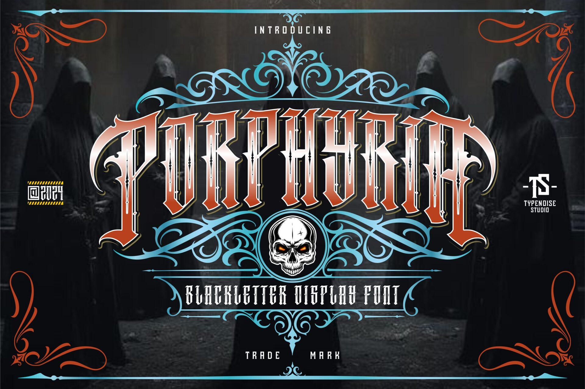 Porphyria Font by Typenoise, number tattoo font preview