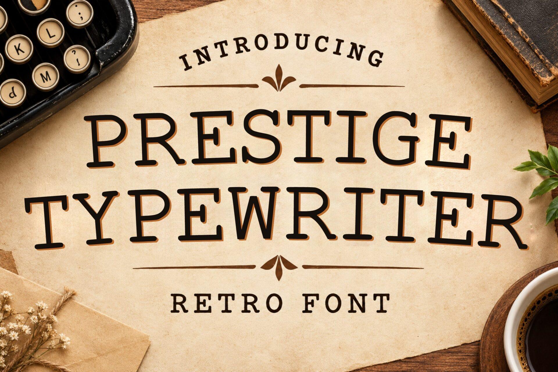 Prestige Typewriter Font by riki.studio, typewriter font preview