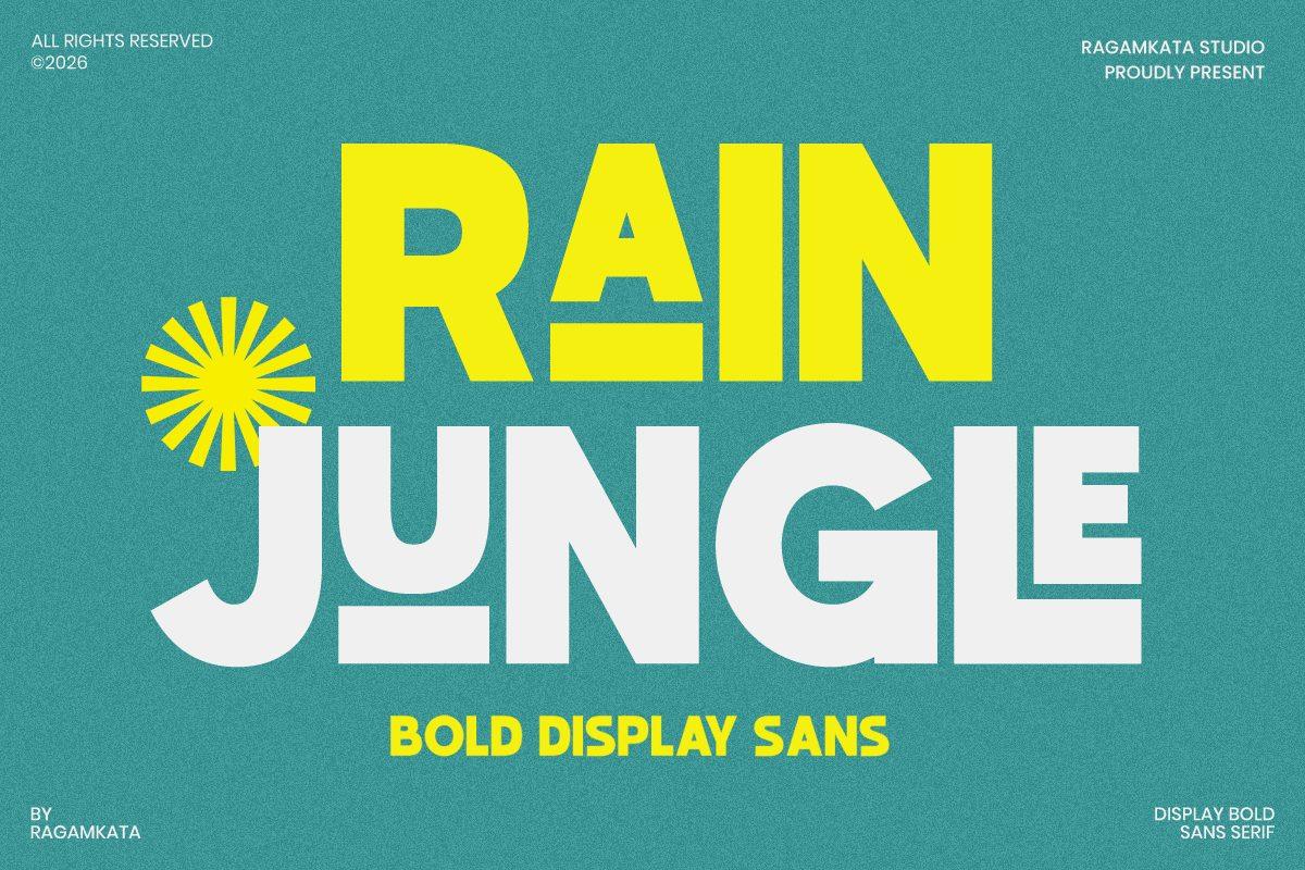 Rain Jungle Font by RagamKata Studio, preview of the typeface